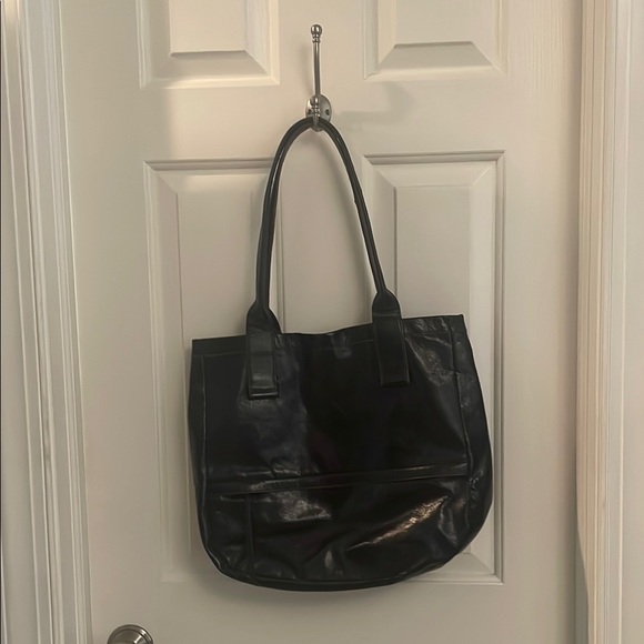 HOBO Classic Black Leather Tote - Picture 3 of 4